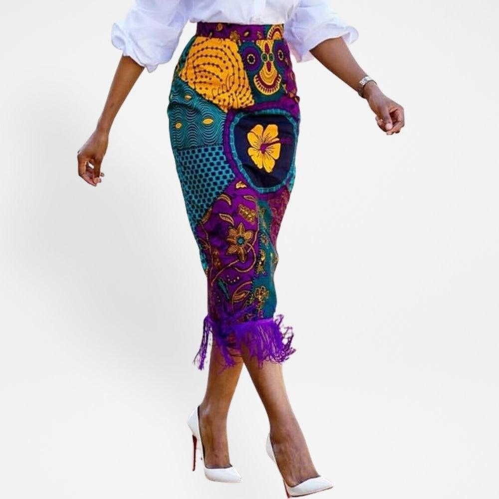 Jupe Africaine Crayon ethnique vêtement glamour
