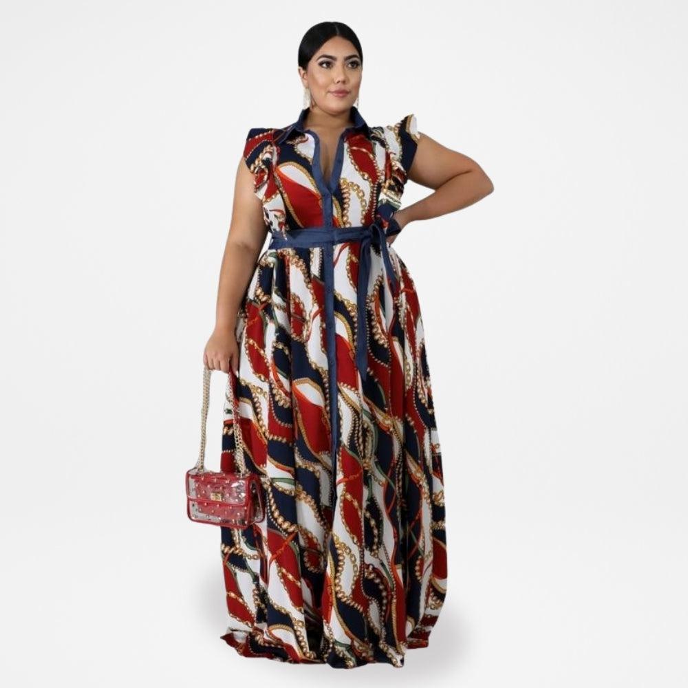 Robe Africaine Grande Taille rouge (Longue)