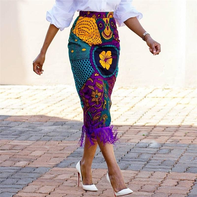 Jupe Africaine proche du corps tenue chic